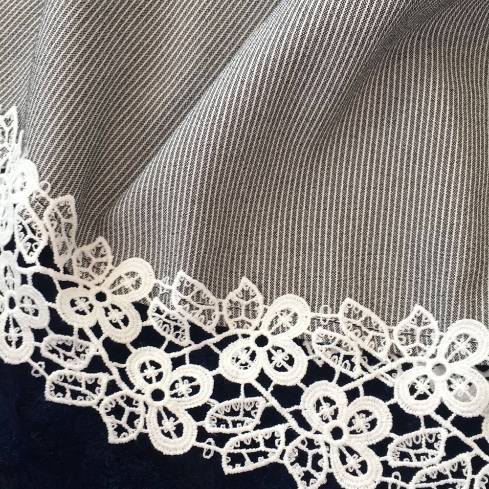 NWT Striped Off the Shoulder Top w/Lace - Picture 5 of 8